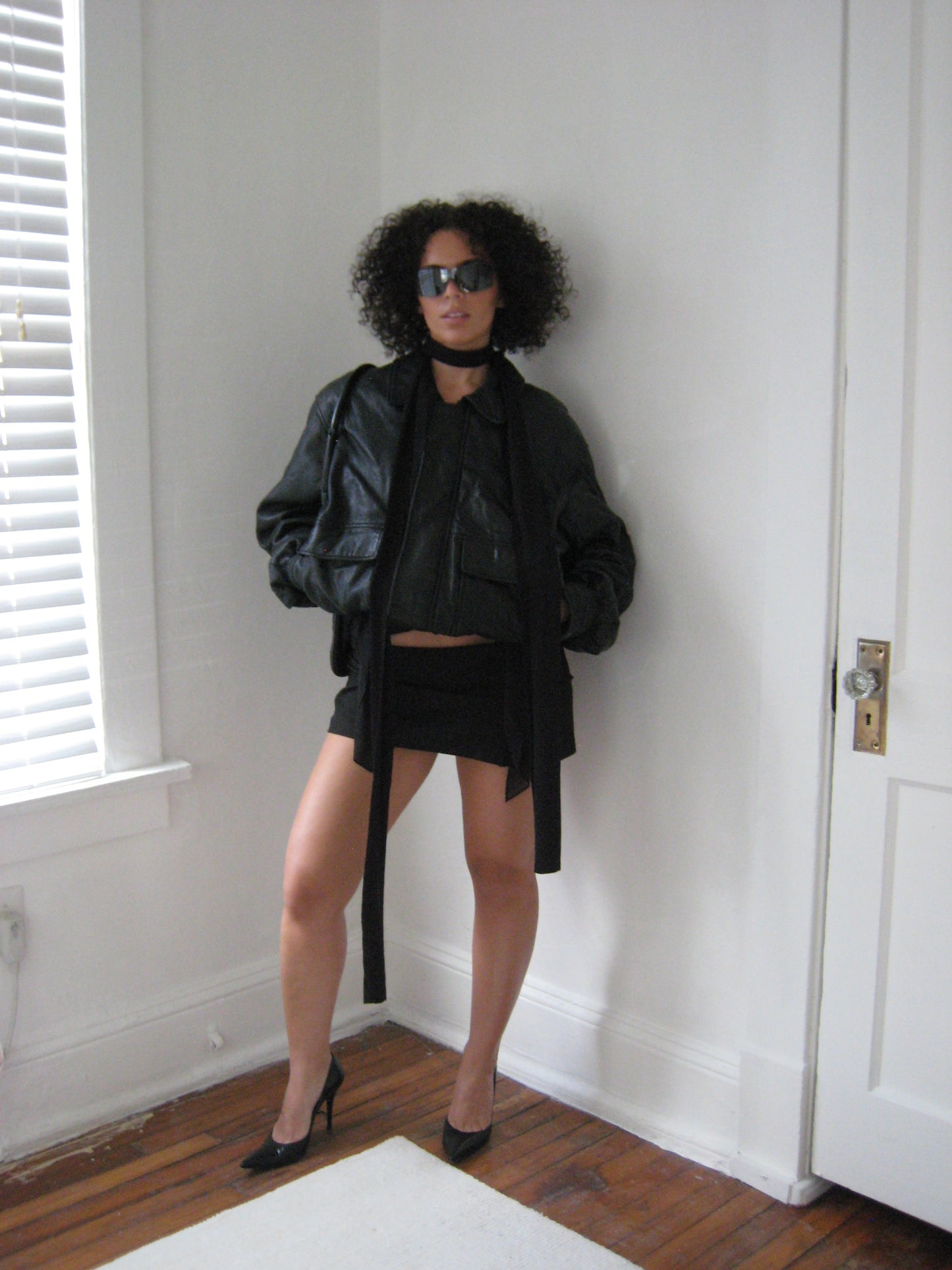 Vintage Leather Bomber Jacket