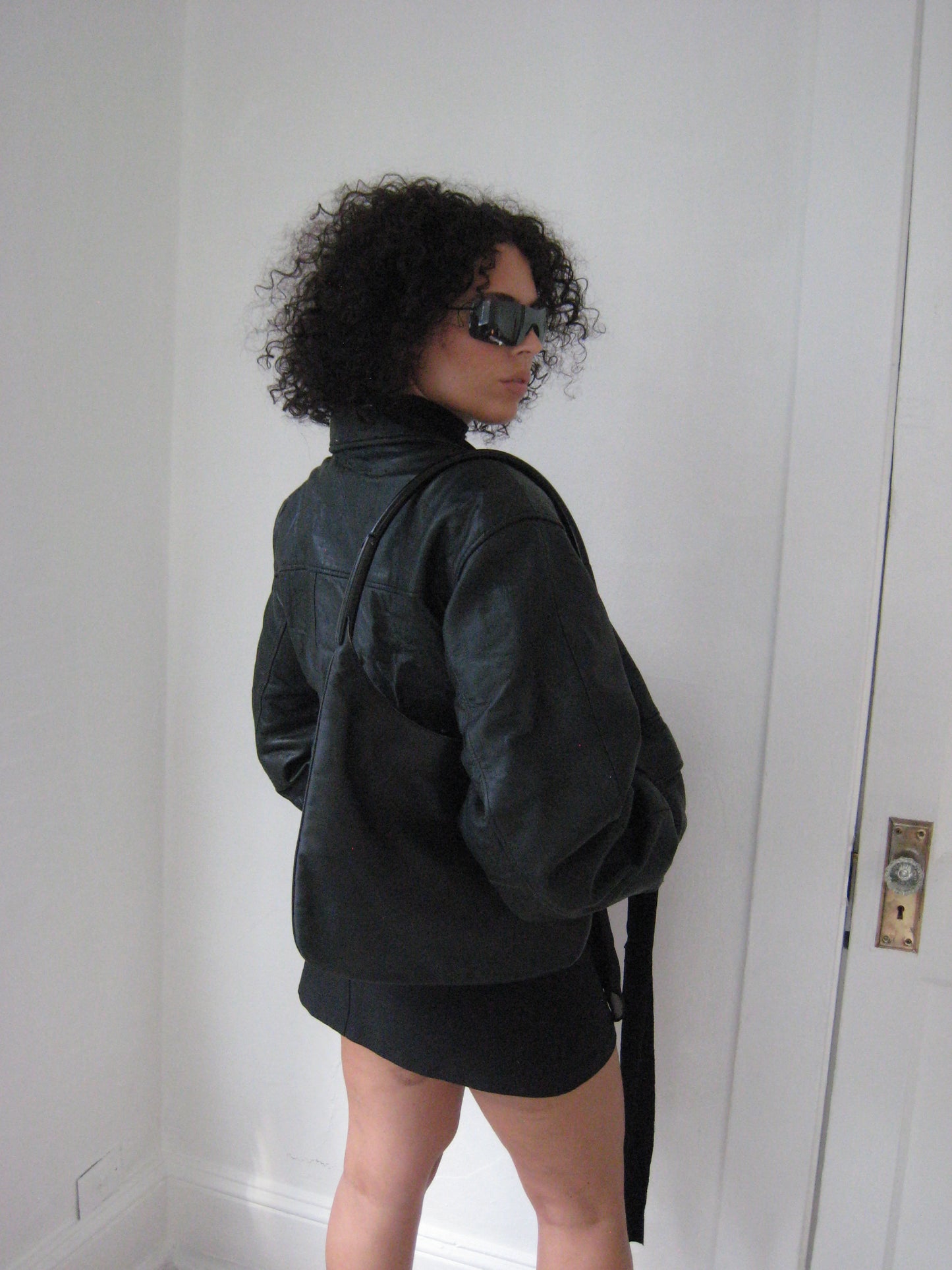 Vintage Leather Bomber Jacket