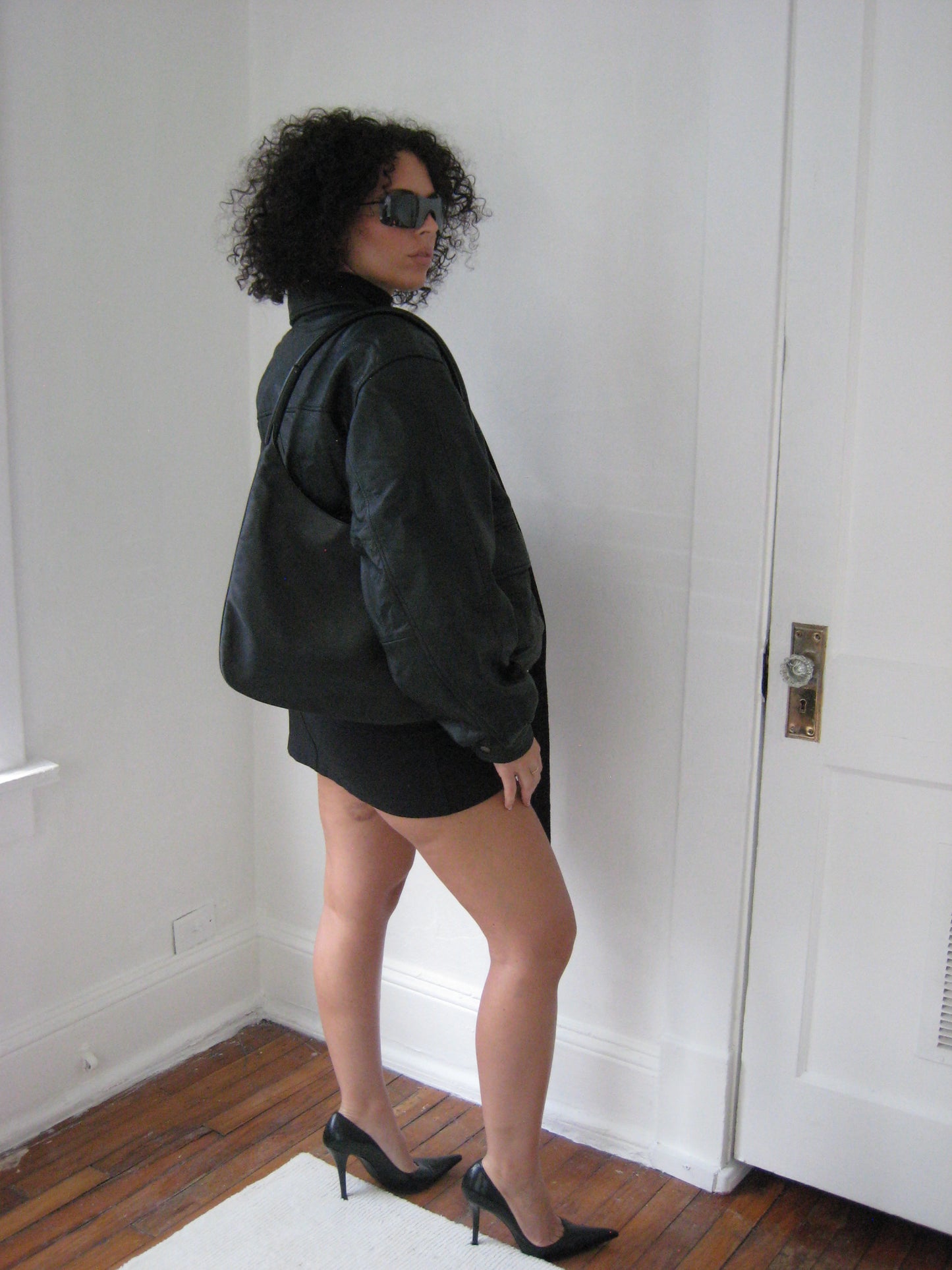 Vintage Leather Bomber Jacket