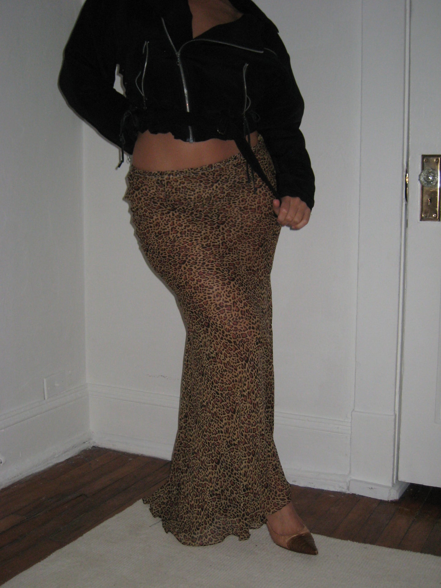 Sheer Cheetah Print Maxi Skirt