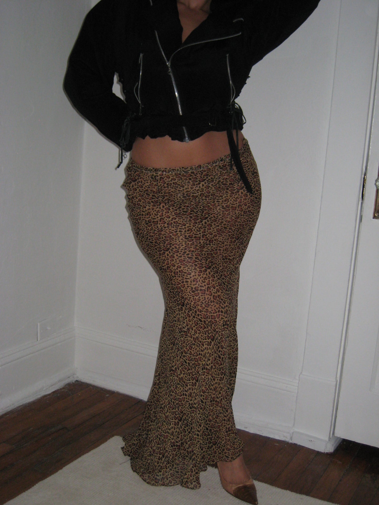 Sheer Cheetah Print Maxi Skirt