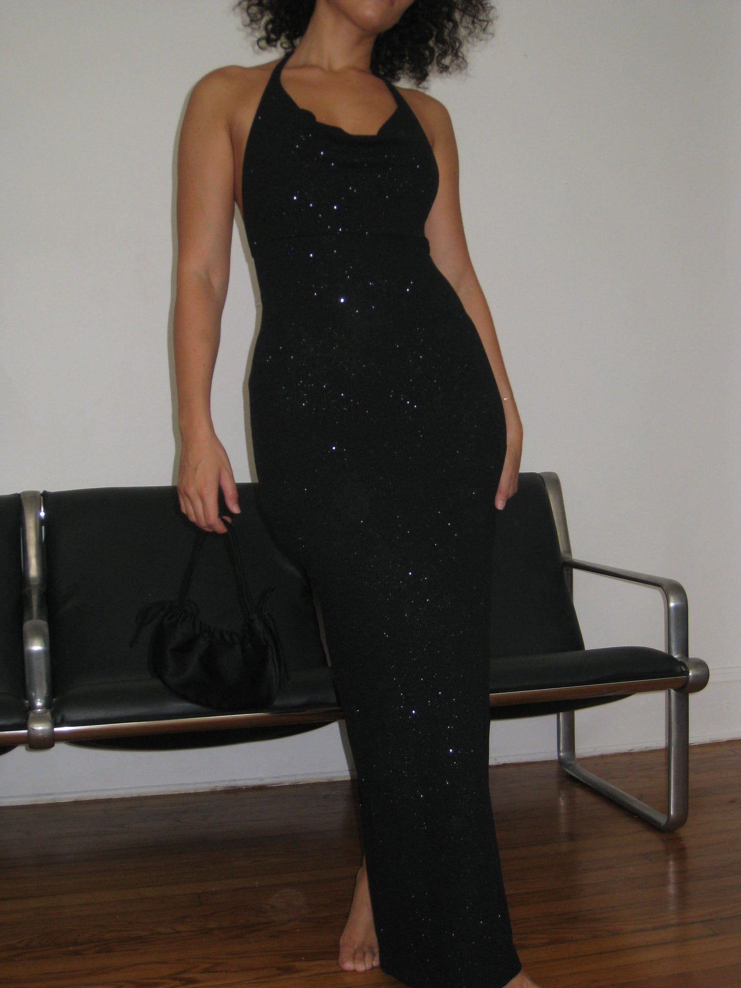 Y2K Low Back Sparkle Dress