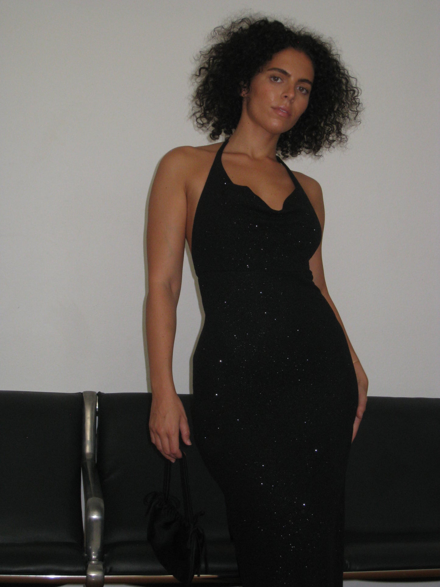 Y2K Low Back Sparkle Dress