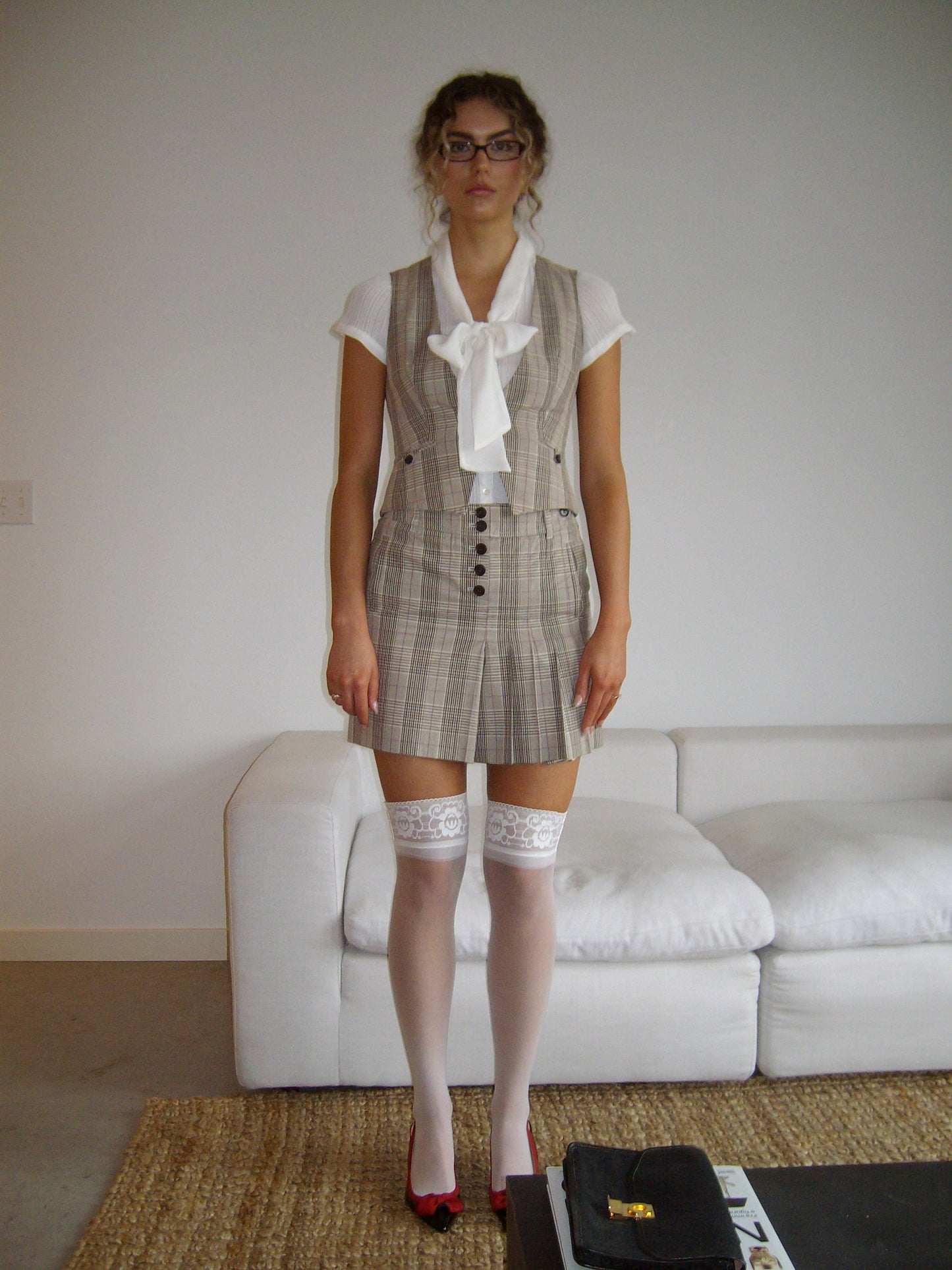 Y2K Vest and Skirt Suit Set