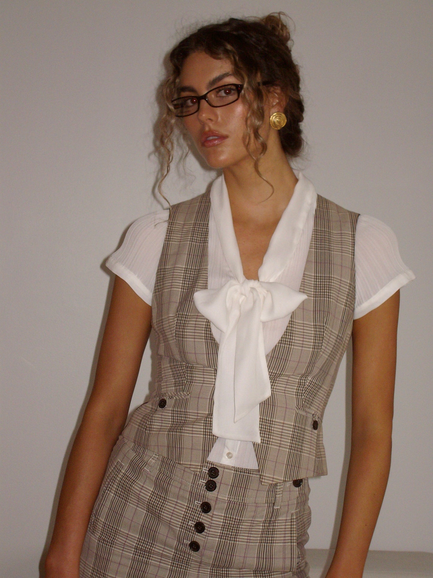 Y2K Vest and Skirt Suit Set