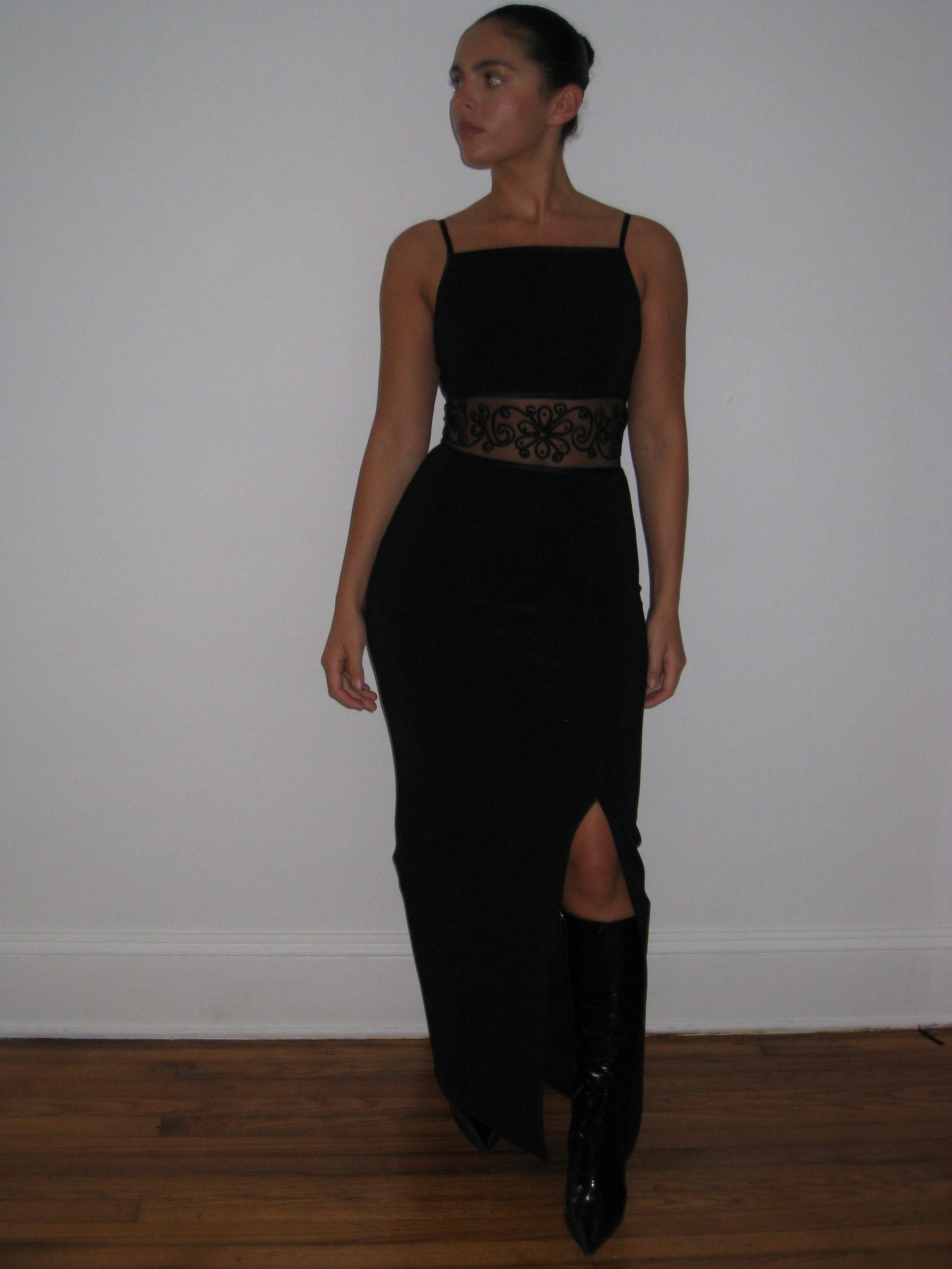 90's High Slit Maxi Dress