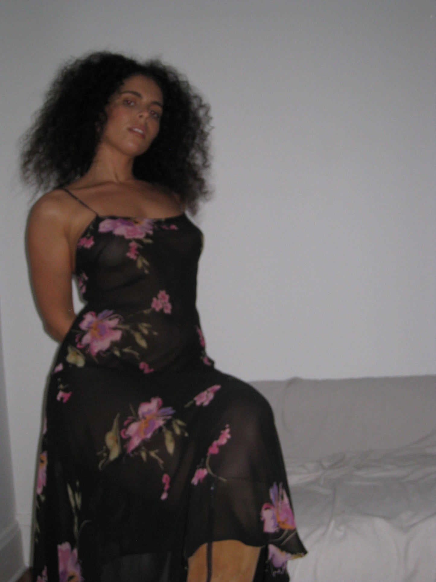 Sheer Floral Midi Dress