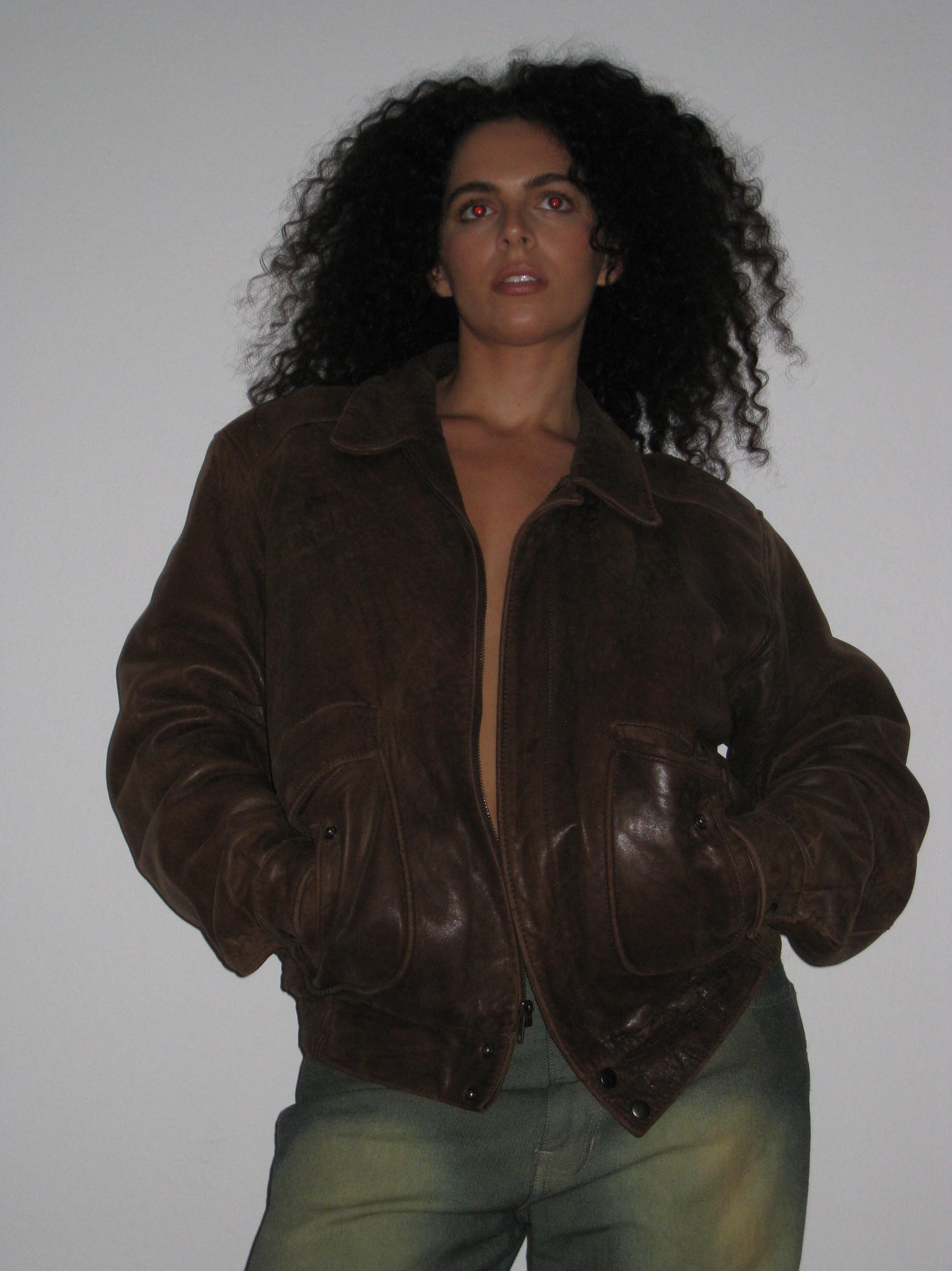 Vintage Leather Bomber Jacket