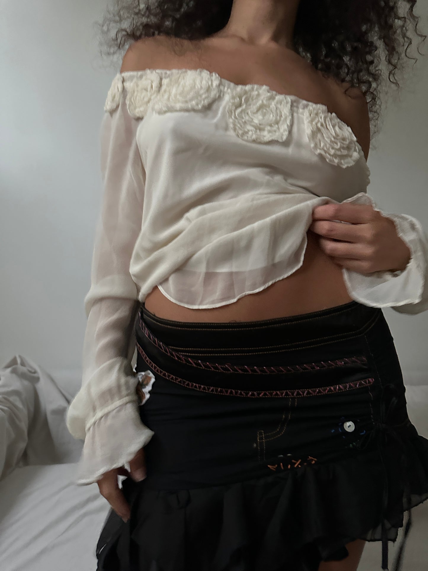 Vintage Embroidered Mini Skirt